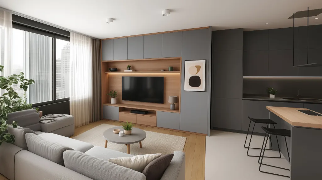 Interiér na mieru. Obývačka na mieru od slovenského výrobcu nábytku MOJASKRINA.SK