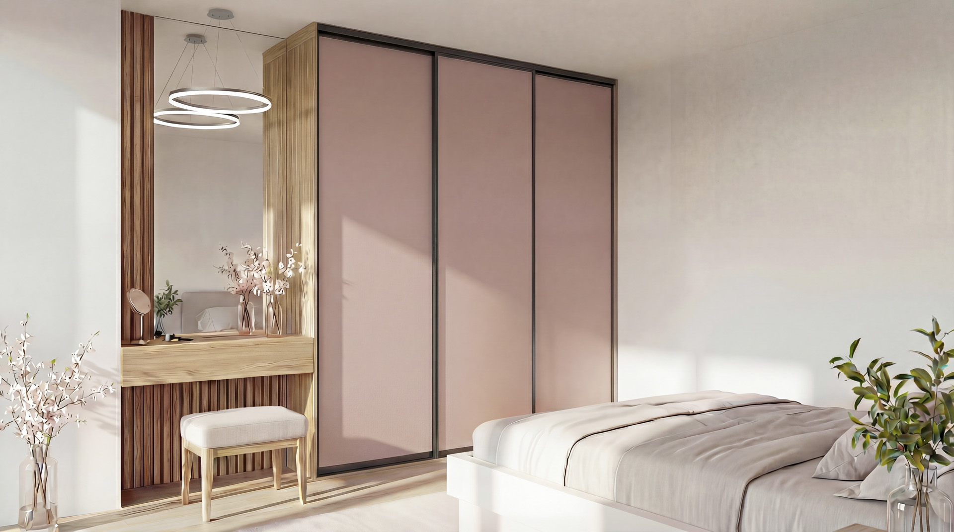 Spálňa na mieru v harmonickom materiálovom ladení