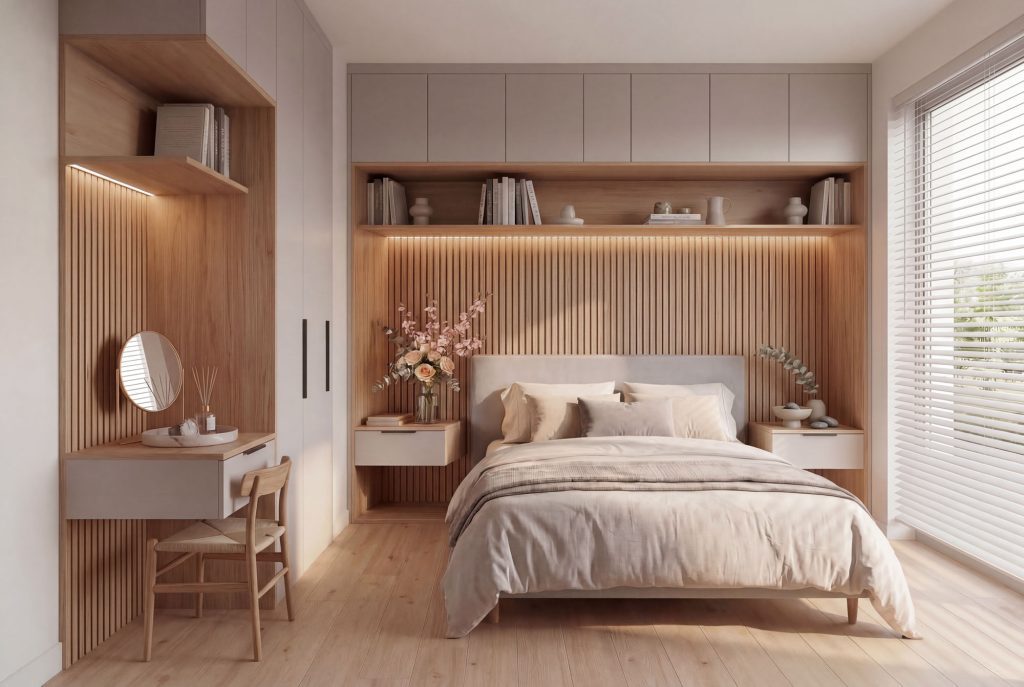 Spáleň na mieru vo farbe mesiaca Apríl - Kašmírová sivá + Dub Halifax prírodný